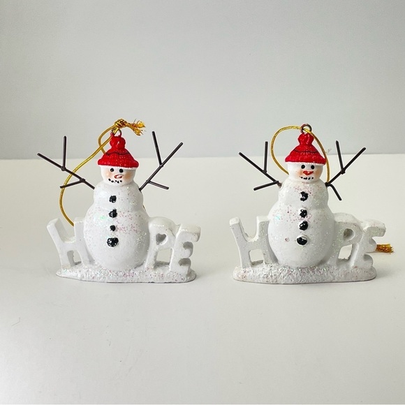 Snowman Hope Ornament Signed Stouffer 2008  Pair - Picture 6 of 15